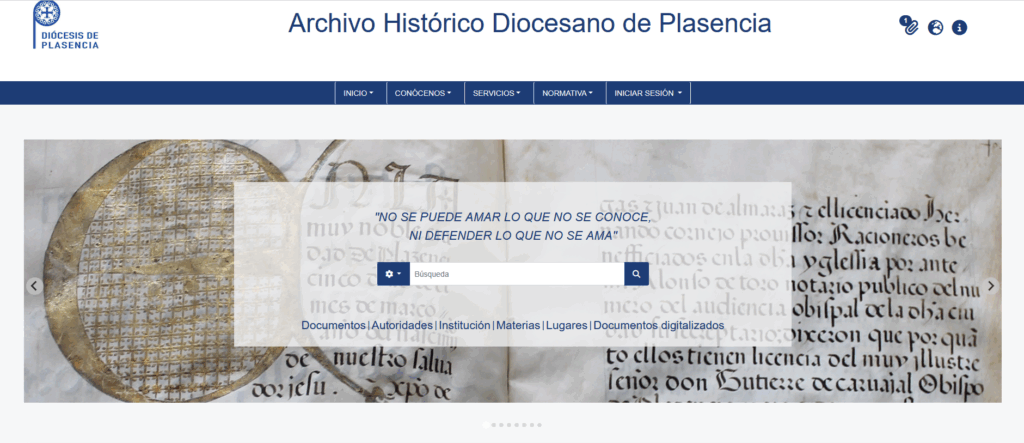 Nueva web del archivo histórico de la Diócesis de Plasencia