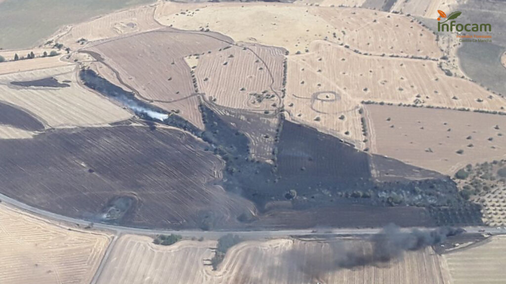 Incendio en la N-430 a la altura de Alcolea de Calatrava INFOCAM