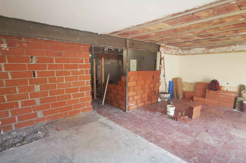 obra en el interior de una vivienda